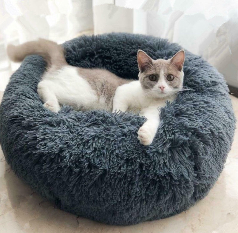 Soft Vegan Fur Calming Bed for Pets - Luxury Design, Various Sizes & Colors