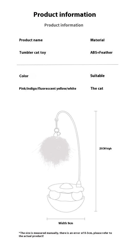 Interactive Cat Toy with Catnip, Feather, and Bell