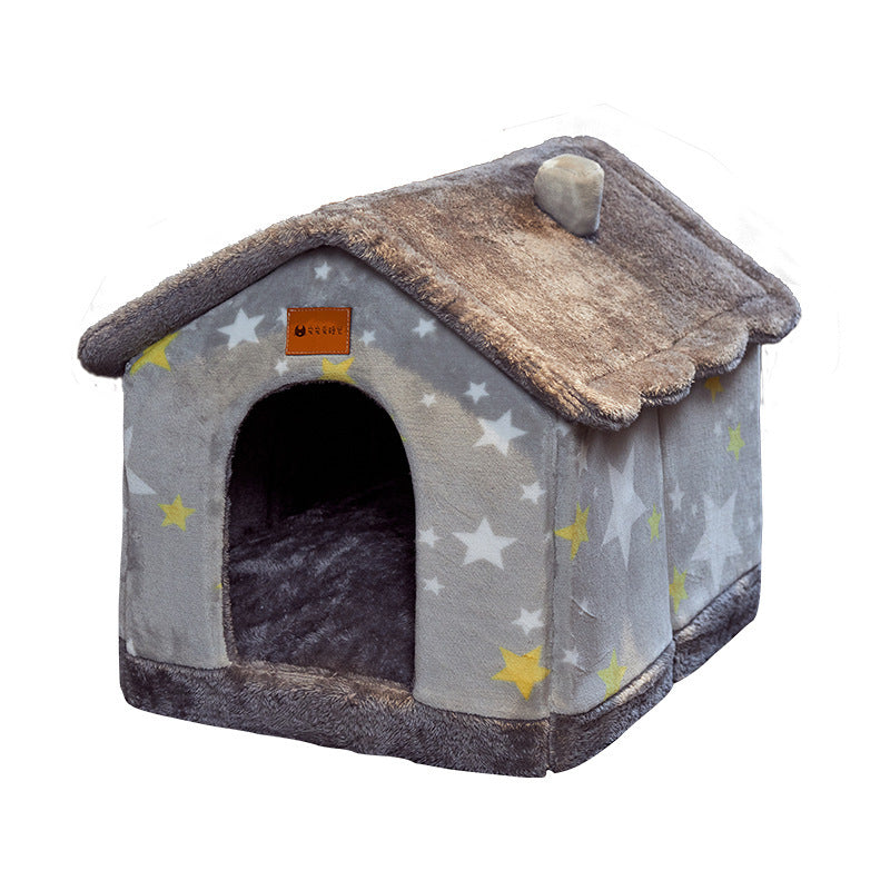 Cozy Foldable Pet House | Warm Winter Bed for Dogs & Cats