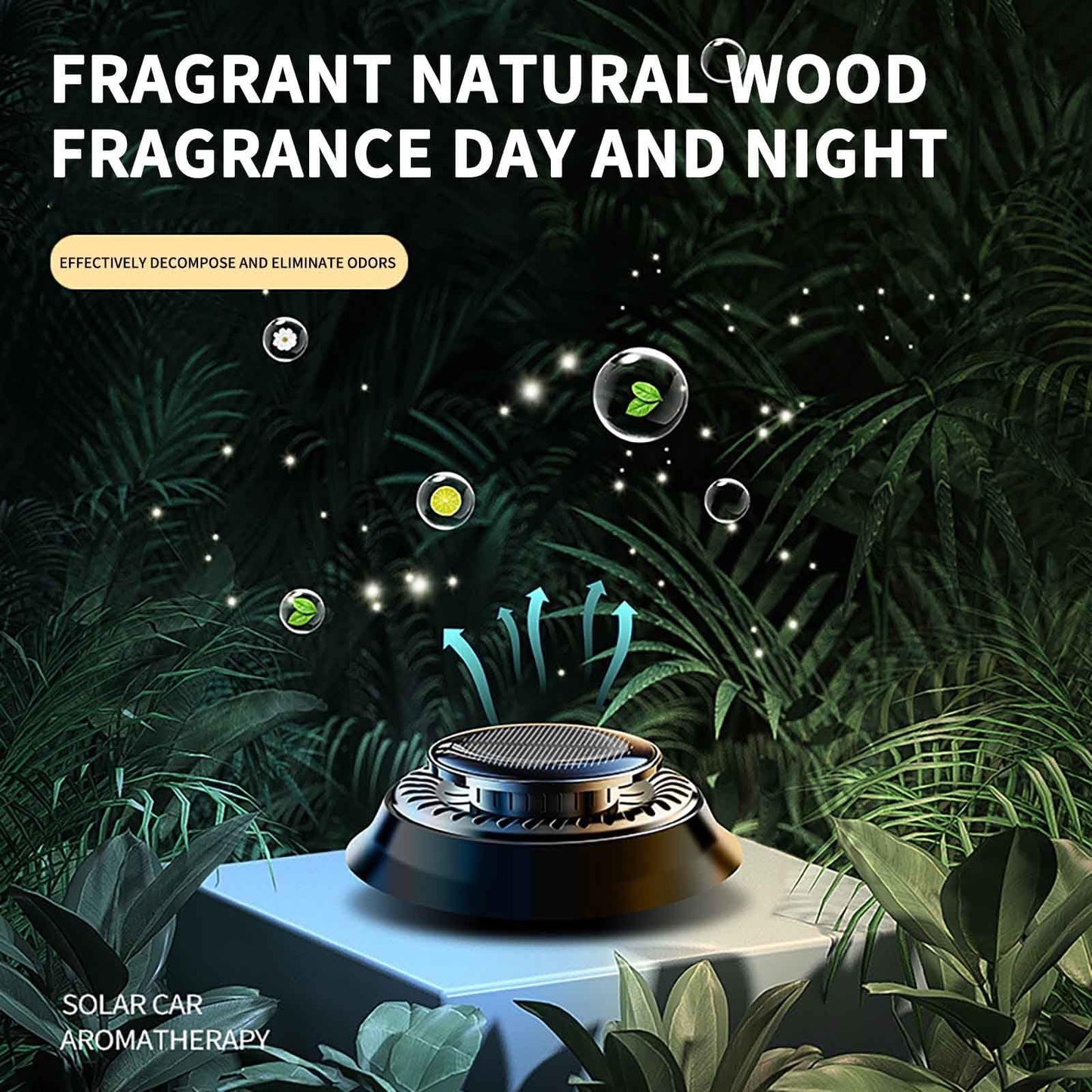 High-Quality Solar Car Air Freshener with Rotating Fragrance