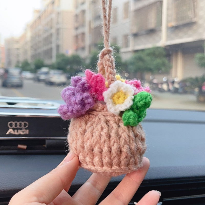 Hand-woven flower car accessories Colored Flowers
