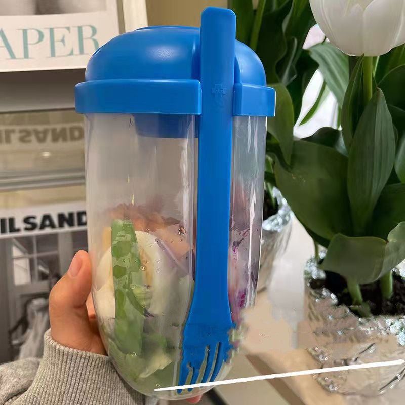 Leak-proof Salad Cup with Fork & Salad Dressing Holder