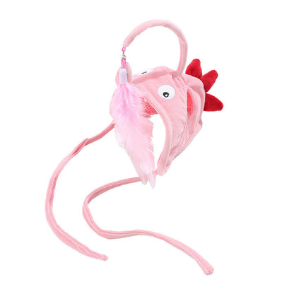 Head-Mounted Cat Toy for Hands-Free Fun| Indoor Cat Teaser Hat