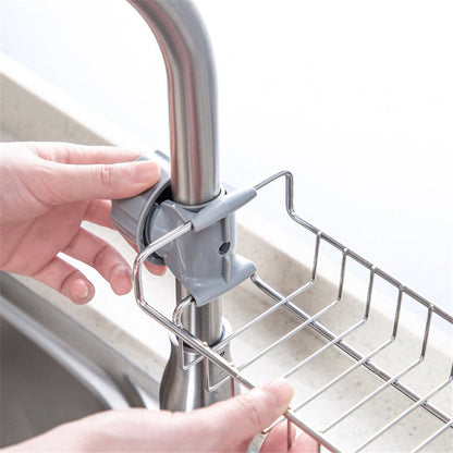 Stainless Steel Faucet Clip-On Sponge Holder