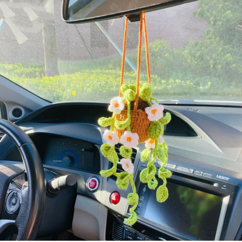 Hand-woven flower car accessories Hanging Basket