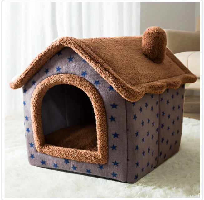 Cozy Foldable Pet House | Warm Winter Bed for Dogs & Cats