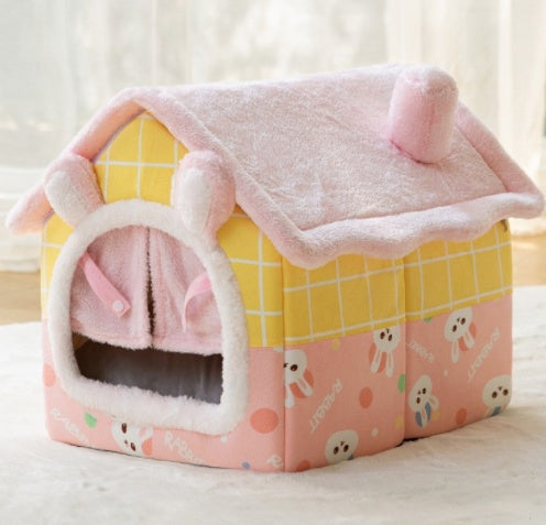 Cozy Foldable Pet House | Warm Winter Bed for Dogs & Cats