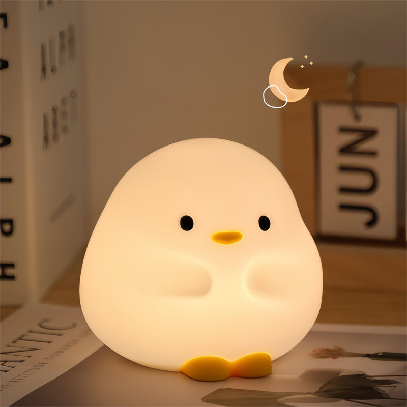 Cute Duck Night Lights Lamp: USB Rechargeable Bedside Light