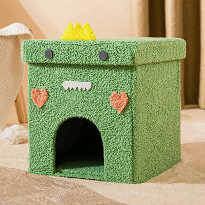 Composite Wood Pet Nest with Teddy Velvet Fabric