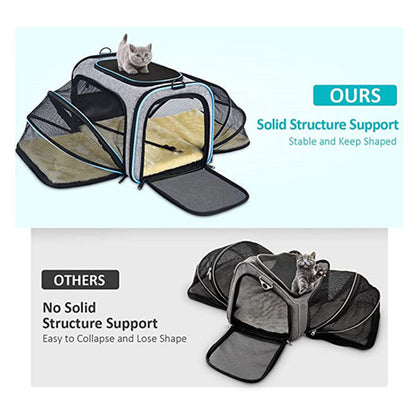 Durable Pet Travel Carrier with Reflective Tapes | Easy to Carry and Clean