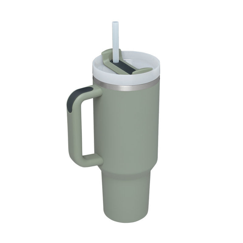 40 Oz Insulated Tumbler with Handle and Straw