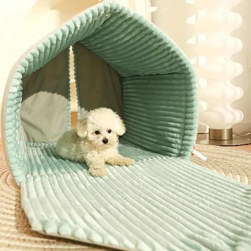 Warm Cute House Double Door Curtain Dog House for Pets