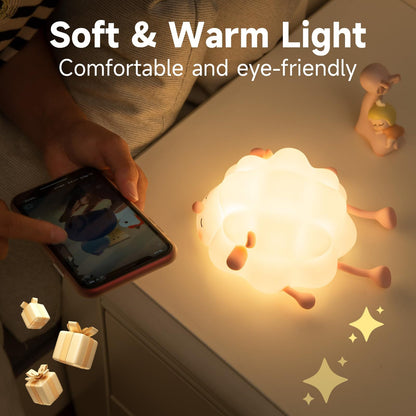 Rechargeable Sheep Night Light with Timer & Dimmer