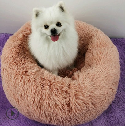 Soft Vegan Fur Calming Bed for Pets - Luxury Design, Various Sizes & Colors