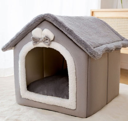 Cozy Foldable Pet House | Warm Winter Bed for Dogs & Cats