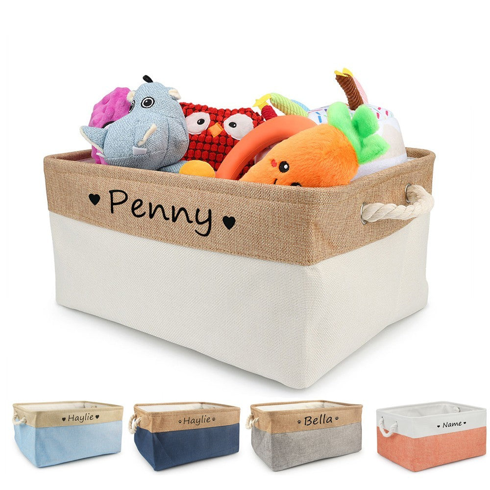 Customized Pet Toy Basket - Personalized Storage for Dogs & Cats