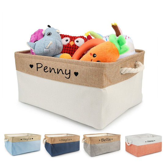 Customized Pet Toy Basket - Personalized Storage for Dogs & Cats