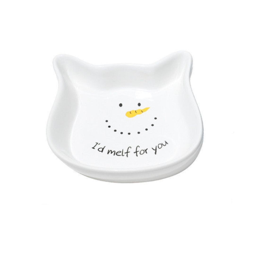 Purrfect Cat Ear Shaped Christmas Bowl for Pets